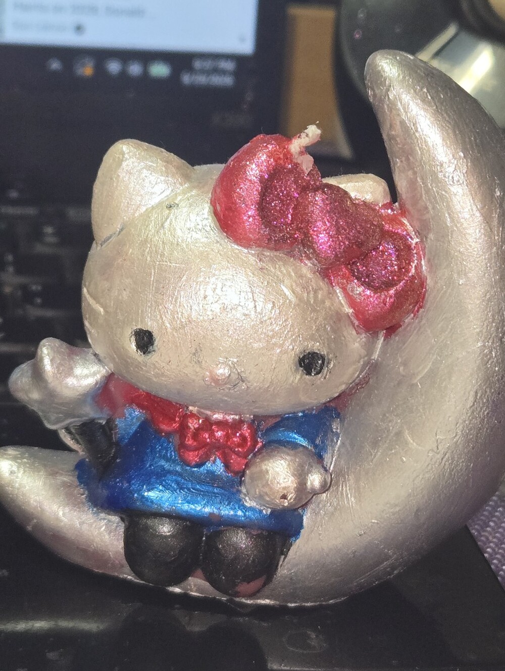 Hello Kitty Hand Painted Candle